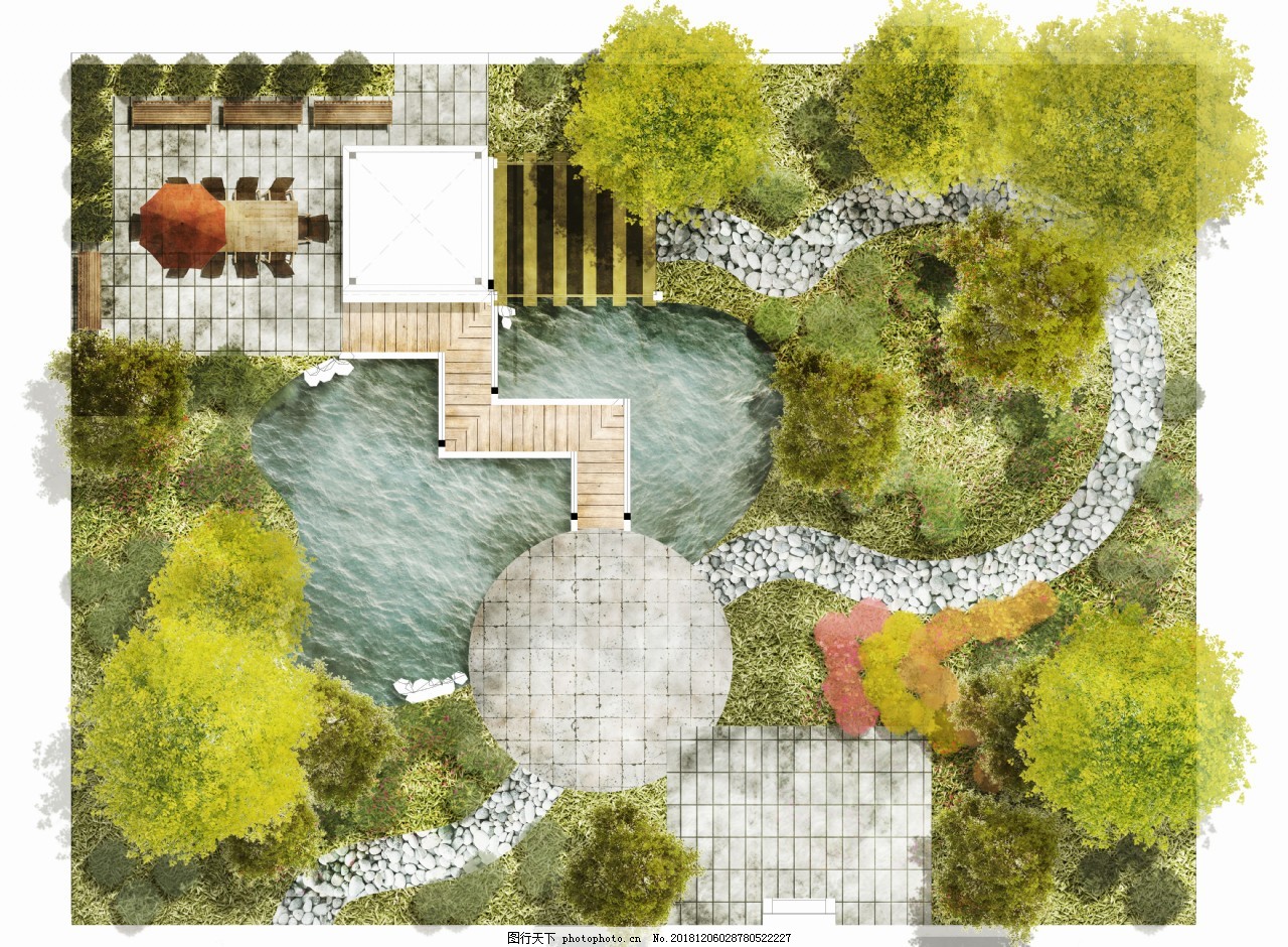 庭院設(shè)計(jì)彩色平圖 實(shí)用與美學(xué)的完美結(jié)合